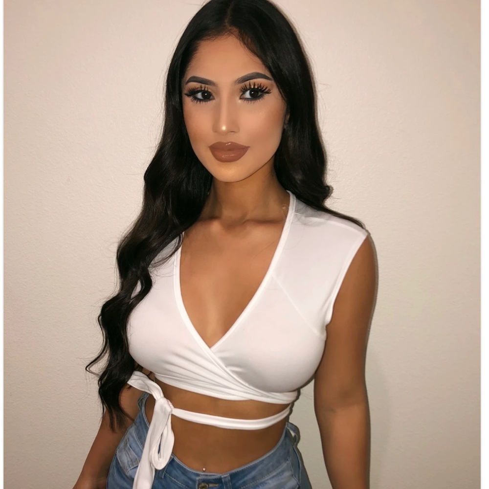 Cropped wrap top